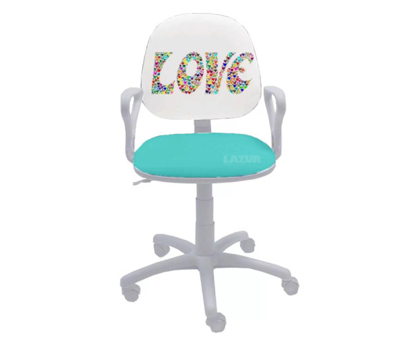 Детски офис стол Regal white Love
