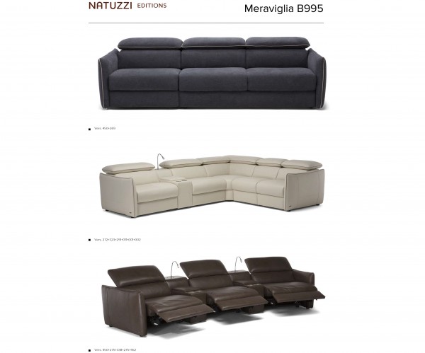 Диван Natuzzi Meraviglia B995 с опция за релакс механизъм